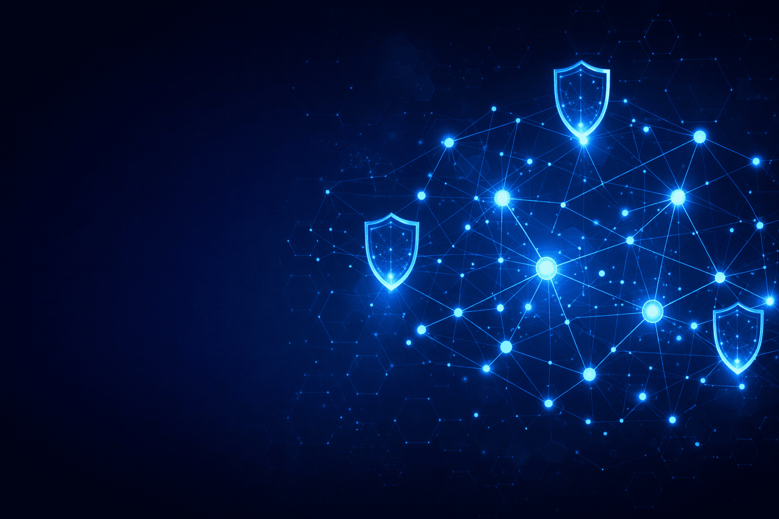 Banner de “qué es MSSP” con visualización abstracta de SOC 24/7: nodos de red y capas de protección para monitoreo continuo de ciberseguridad.