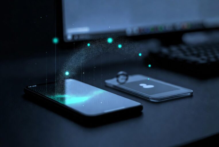 Riesgo humano en ciberseguridad representado con notificación abstracta y marcador de riesgo.