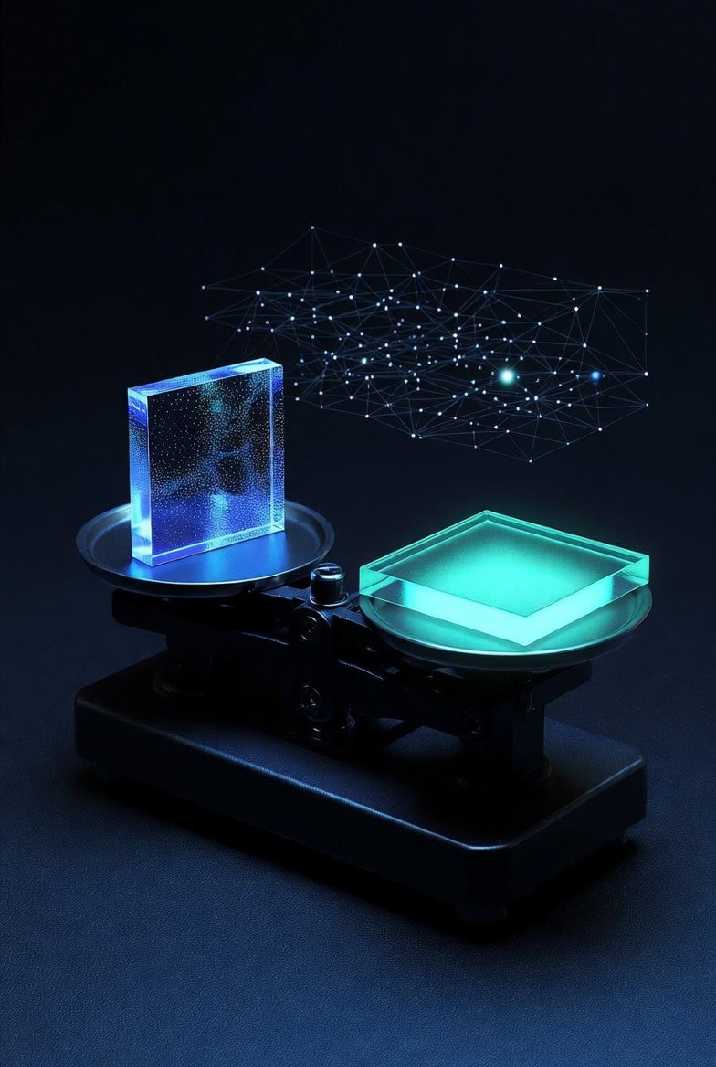 Decisión de controles incluidos/excluidos en SoA ISO 27001 representada con balance y nodos.