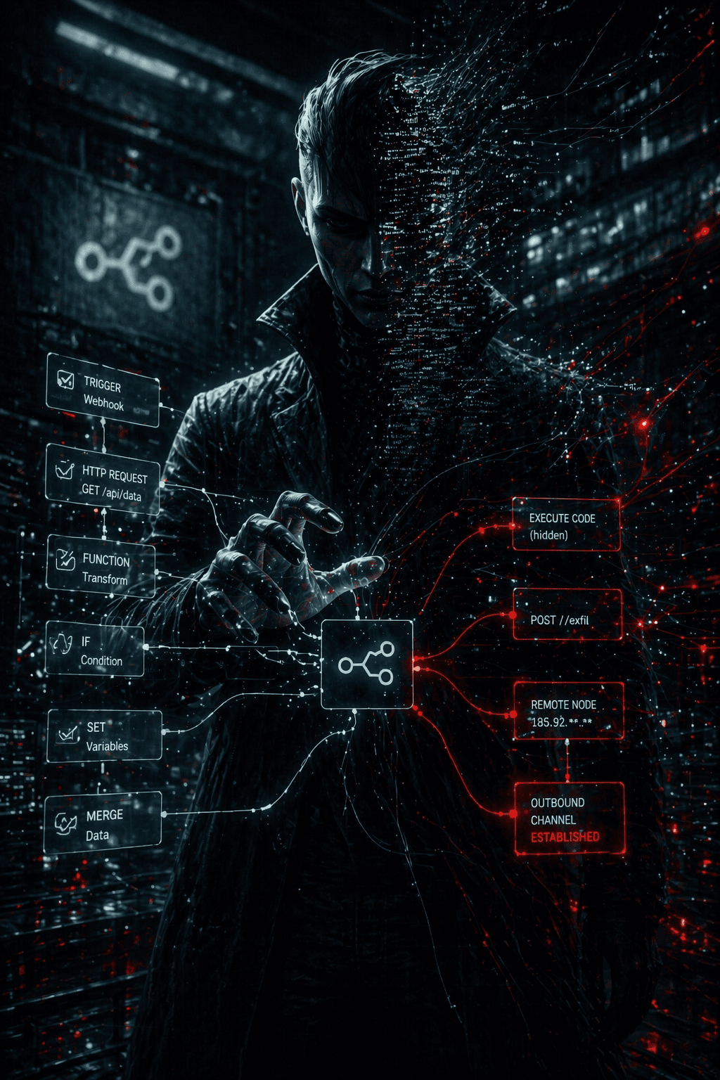 Villano cibernético fantasmagórico manipula workflows y conexiones maliciosas en una plataforma n8n comprometida por CVE-2025-68613