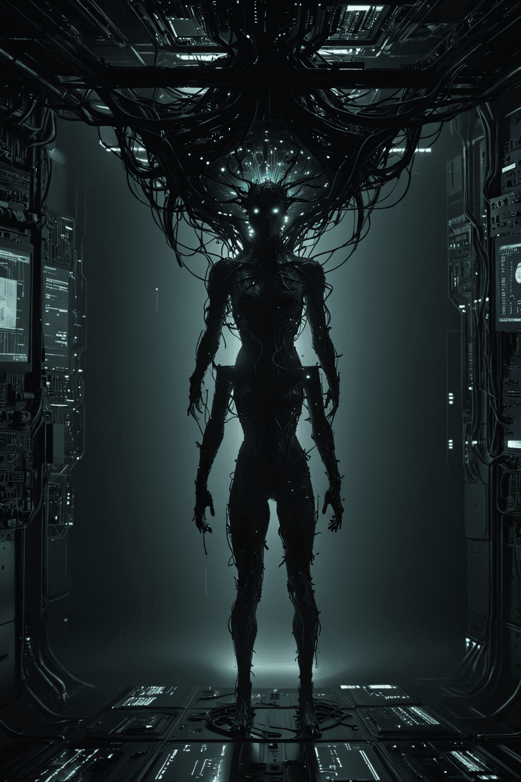 DARKWEB SYNDICATE entidad de vigilancia ilegal retrato vertical