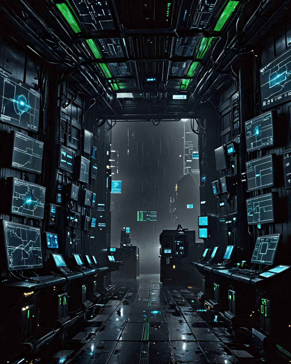 Centro de operaciones post-incidente mostrando restauración de dispositivos móviles y sistemas de monitoreo