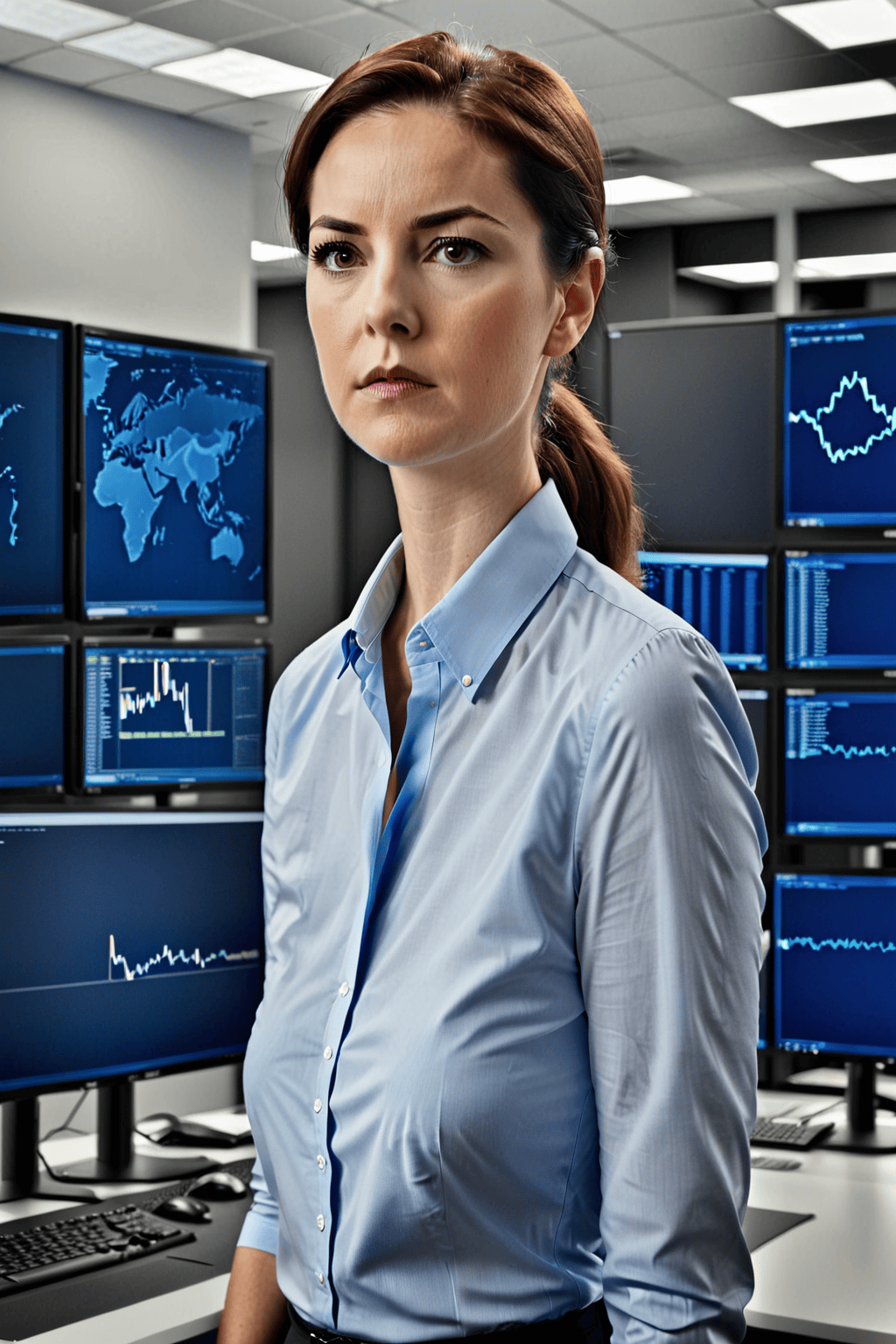 Administrador de sistemas revisando alertas de VMware Aria Operations comprometido