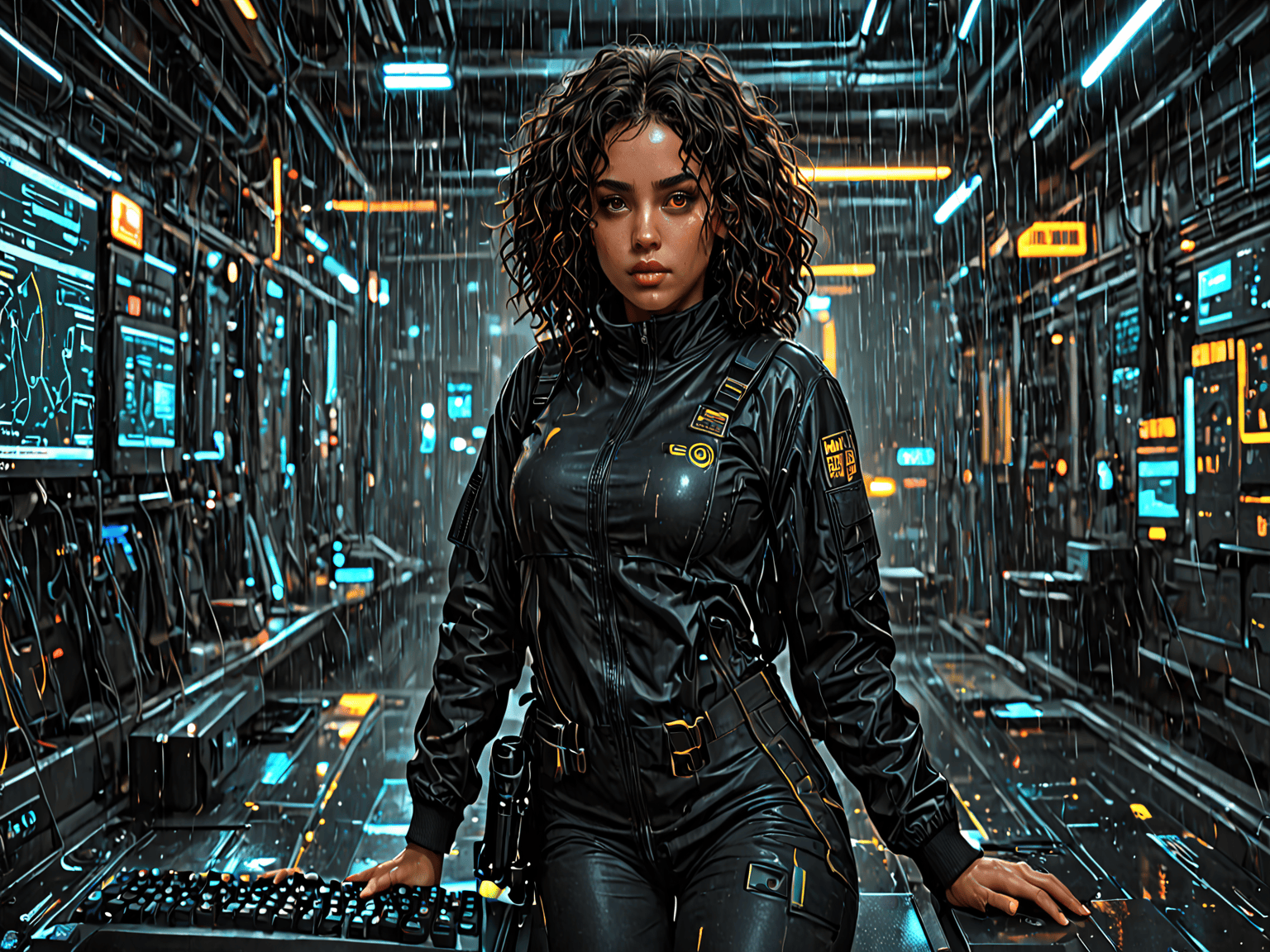 Magna analizando código kernel iOS corrupto en entorno cibernético futurista