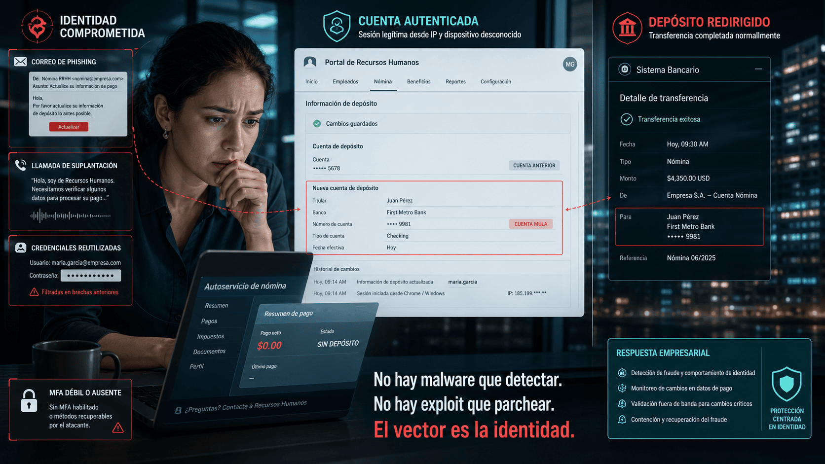 GEN-006: Storm-2755 ejecuta payroll piracy con phishing y MFA débil — relevancia LATAM en Finance / Supply Chain