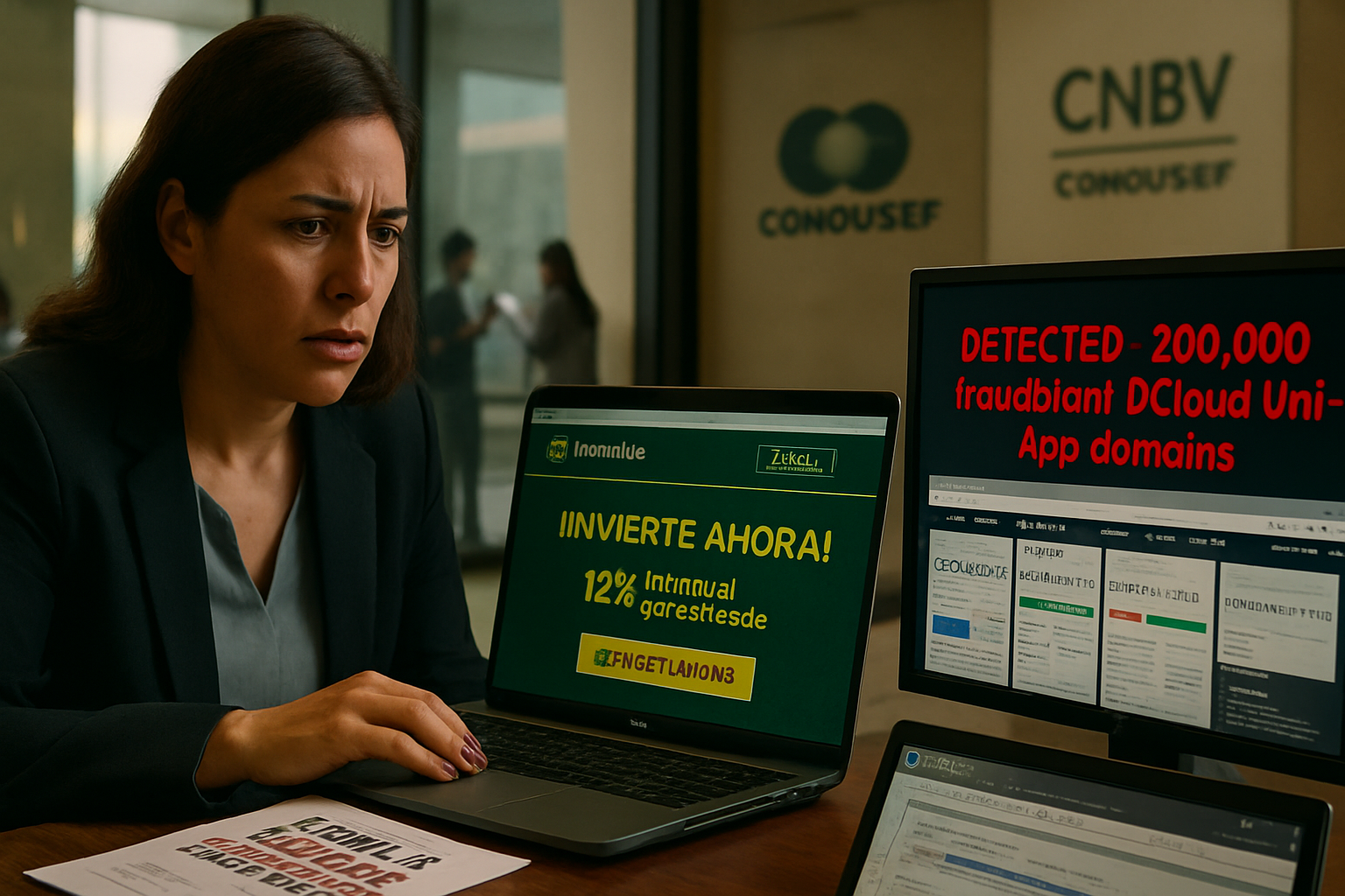 Imagen editorial GEN-083 ZDU: Fraude de inversión con DCloud: 200,000 sitios fraudulentos