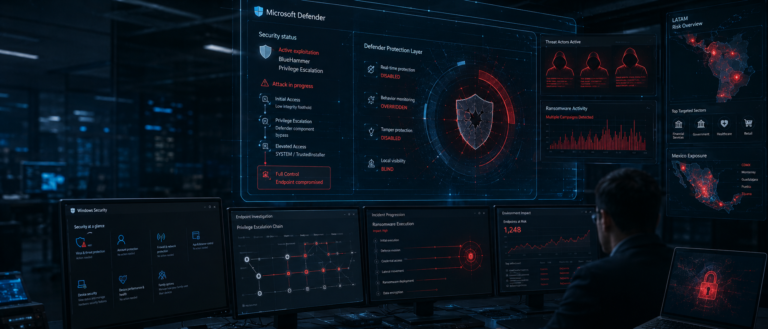 GEN-089 — Escalada de privilegios en Defender: ransomware activo en LATAM