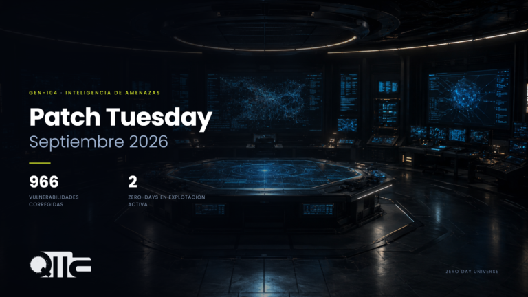 GEN-104 — Patch Tuesday septiembre 2026: 966 parches y dos zero-days activos